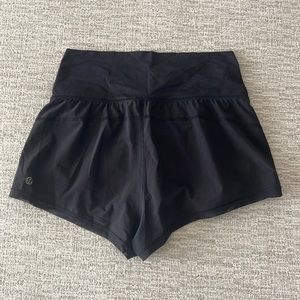 Lululemon Black High-Rise Shorts 2.5” inseam thick waist band color black size 6